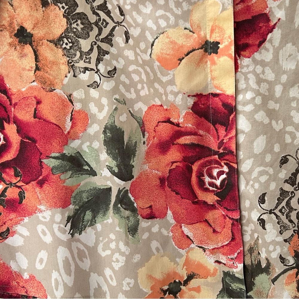 Chicos Floral No Iron Easy Care Long Sleeve Blouse Top Autumn Size M 8 - Picture 8 of 13